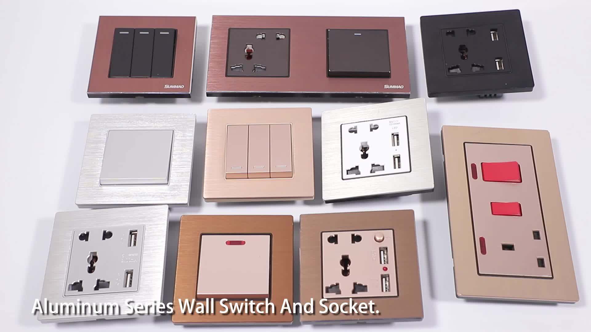 High Quality Universal Double Power 13a Uk Electrical Wall Socket And