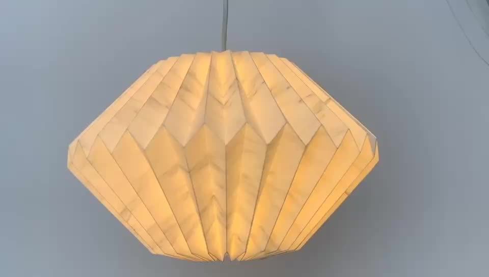 Geometric Marbled Paper Origami Lamp Shade,Origami Chandelier,Handmade