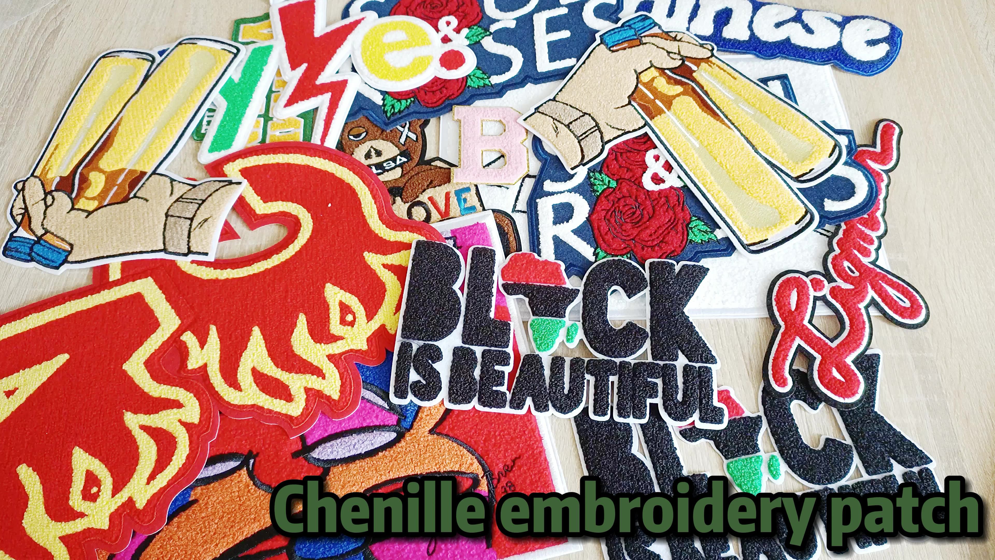 Custom Heat Transfer Alphabet Embroidery Patches No Minimum Chenille