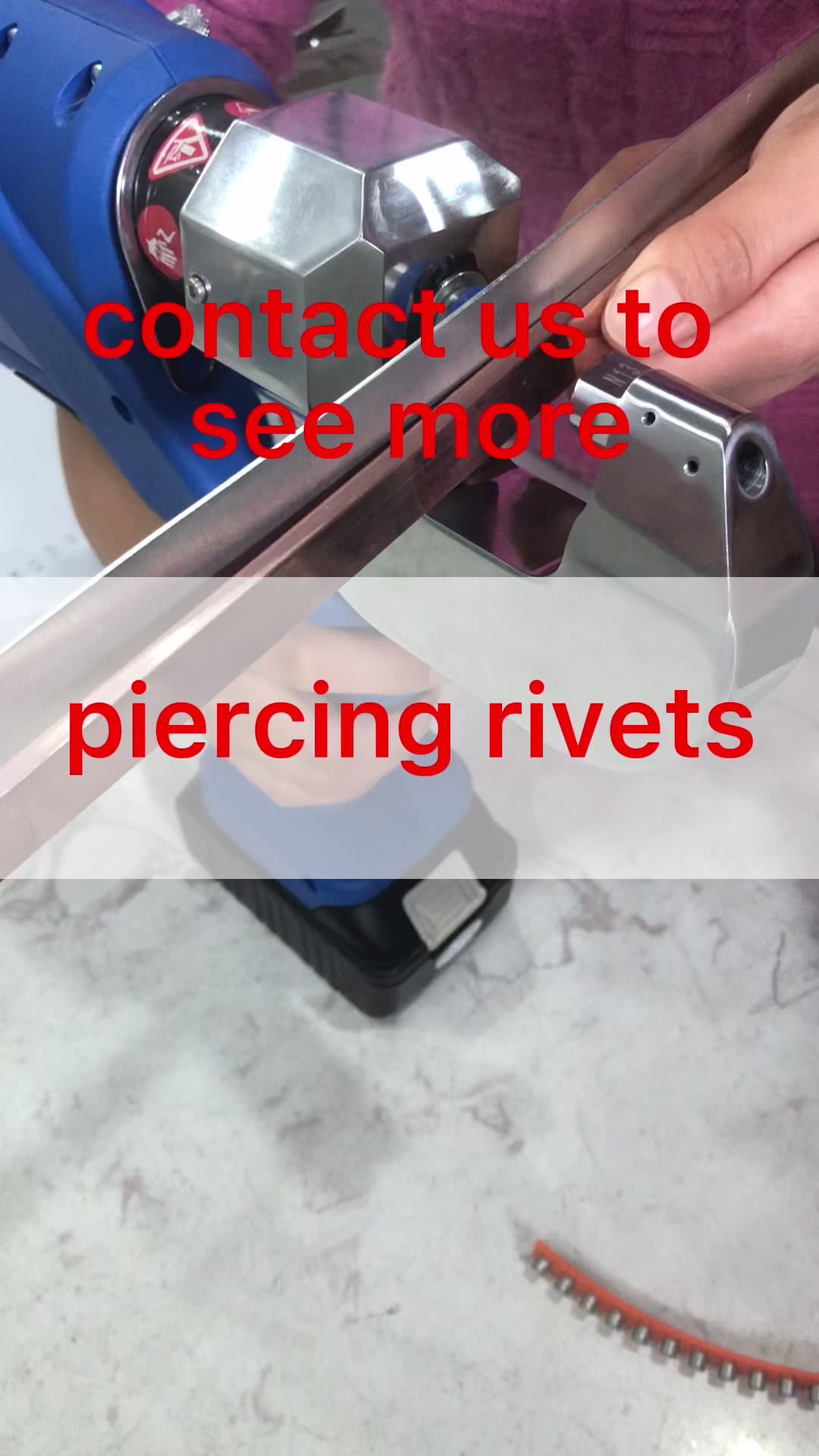 Cordless Self Piercing Electric Lithiumbattery Rivet Gun and Solid