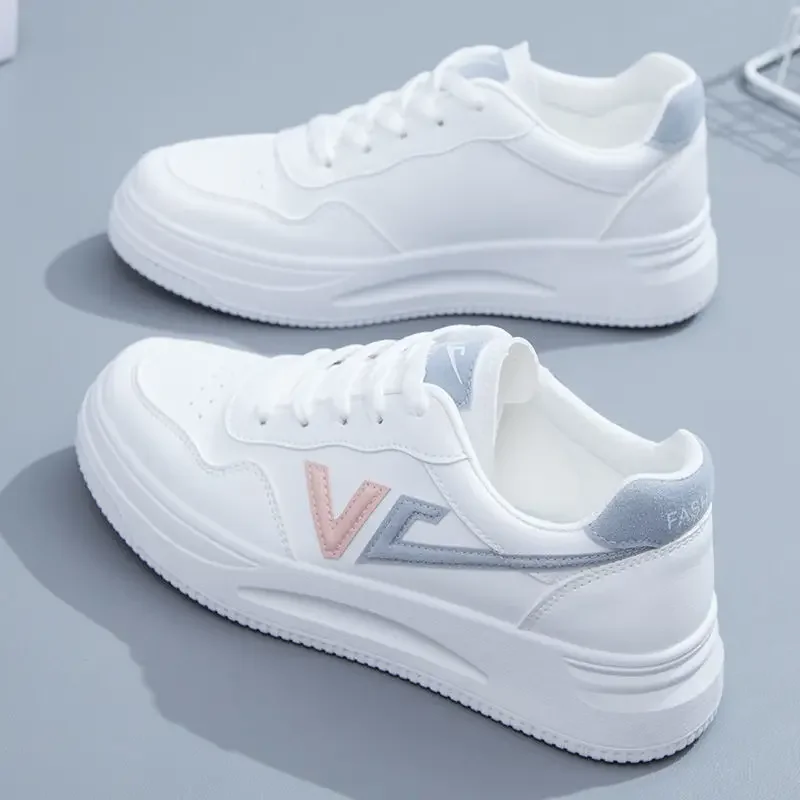 Women's White Shoes 2024 Summer New Style Fashion Sneakers for Students, Versatile Women's Platform Shoes Korean Style Casual Sports Shoes