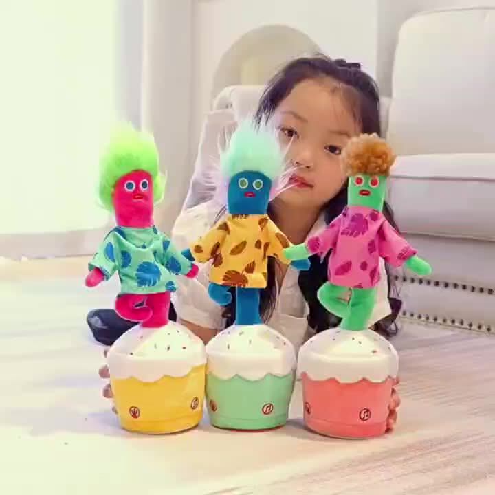 New Singing Dancing Sausage Man Doll Exploding Head Electric Plush Toy