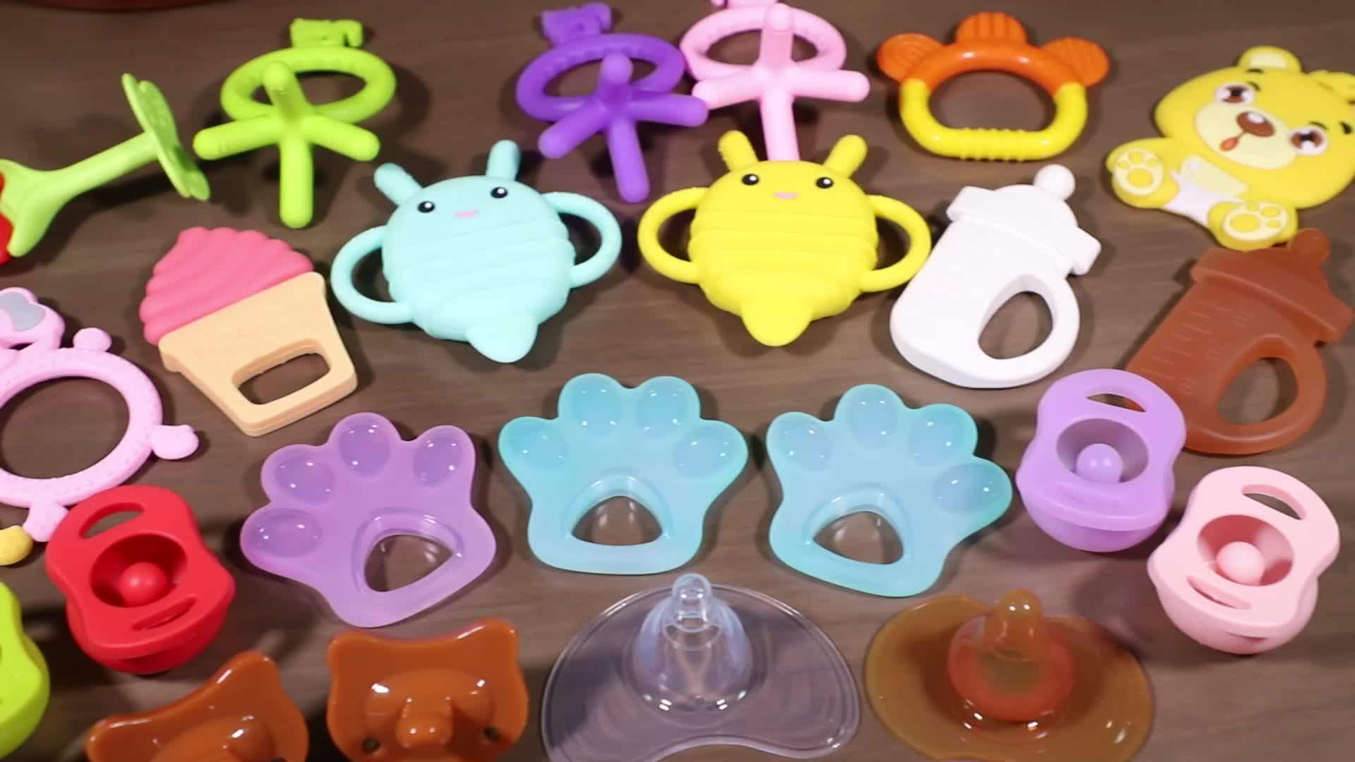 Amazon Wholesale New Design Oral Soft Silicone Baby Training Teether
