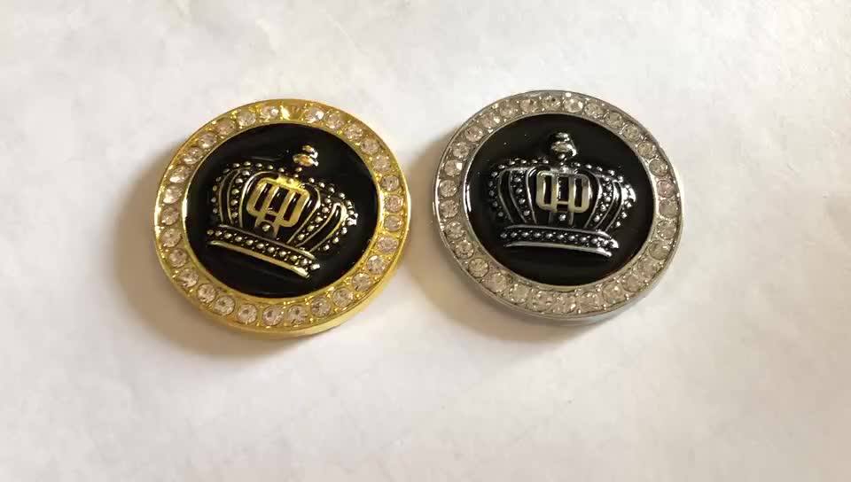 Metal 4.8cm Dia Car Badge Crown Diamond Model Car Emblem Sticker Custom