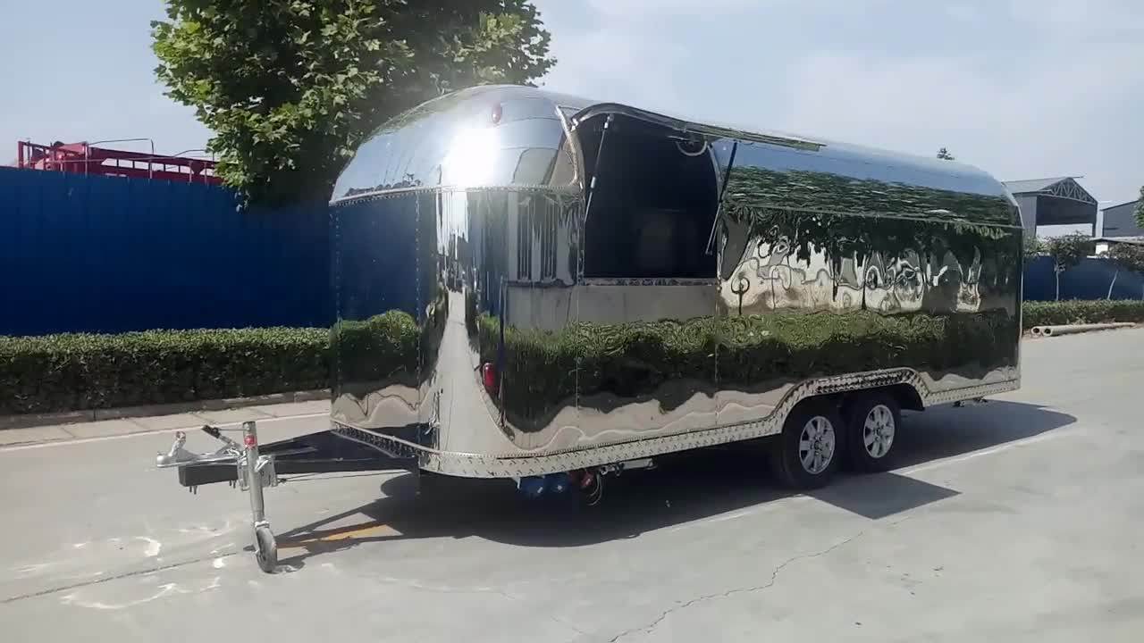 Hot Selling Stainless Steel Camper Trailer Towable Food Trailer For