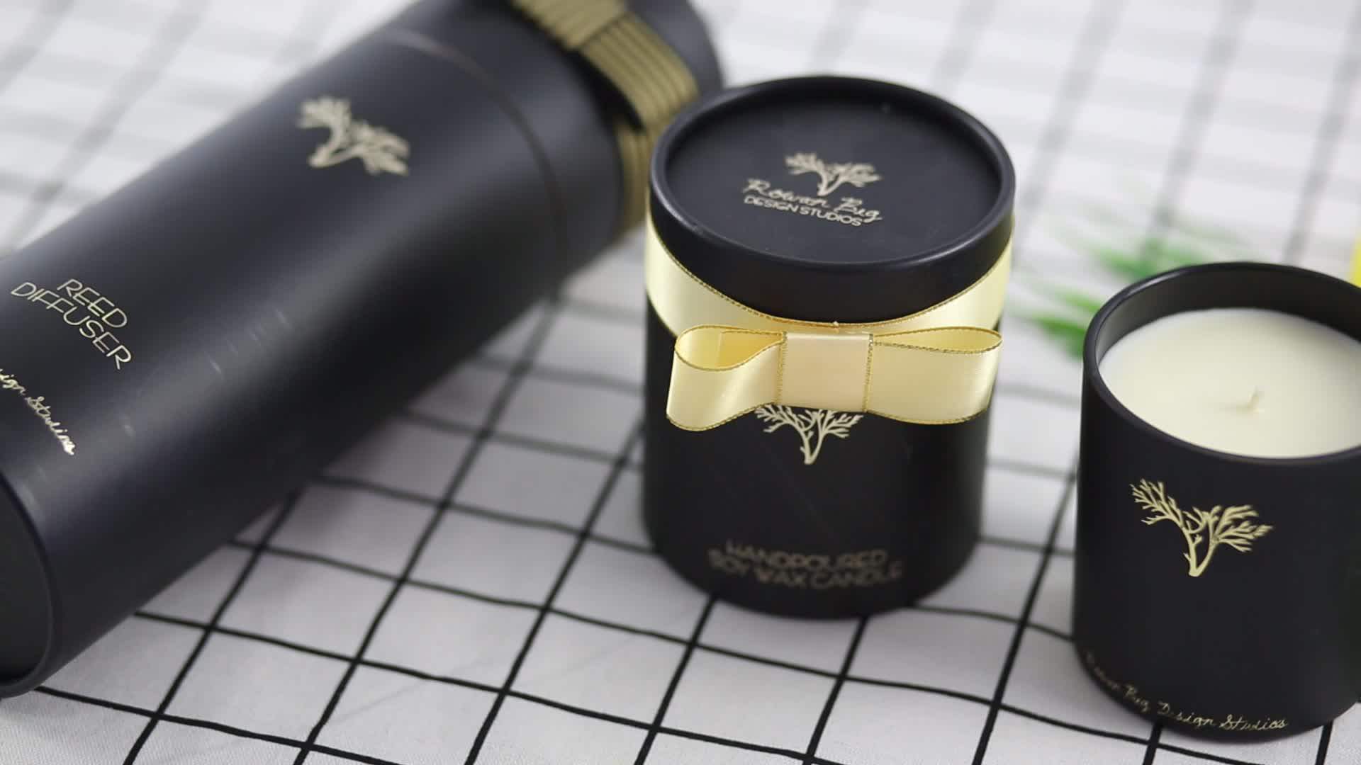 Round Gift Box Scented Soy Candle In Glass Jar Buy Custom Candle