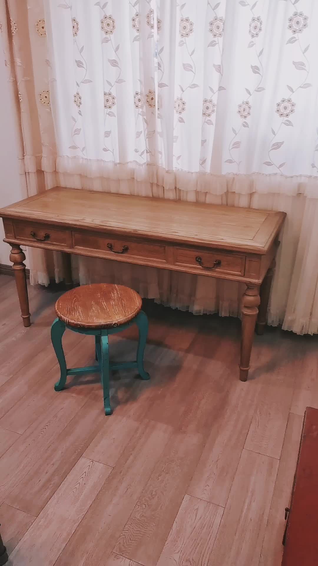 Wooden Antique Living Room Furniture Designs Blue Painted Color Desk