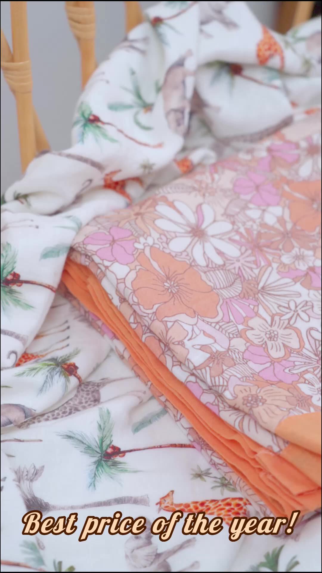 High Quality Baby Milestone Blanket 4 Layers Bamboo Cotton Muslin