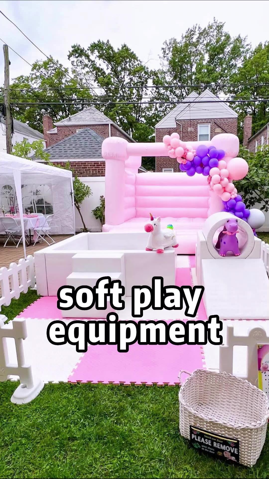 Pastel Soft Play Package For Party Rental Climbing Blocks Pink White
