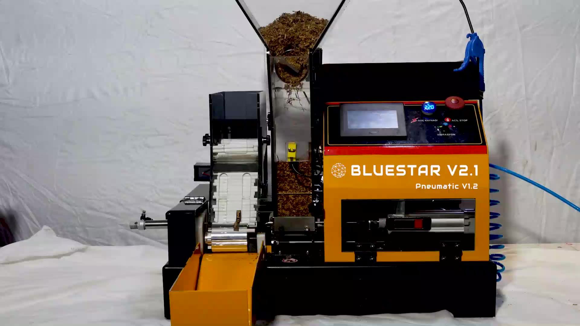 Blue Star New Pneumatic Cigarette Rolling Machine for Manufacturing Plant  with High Productivity and Semi-Automatic Operation