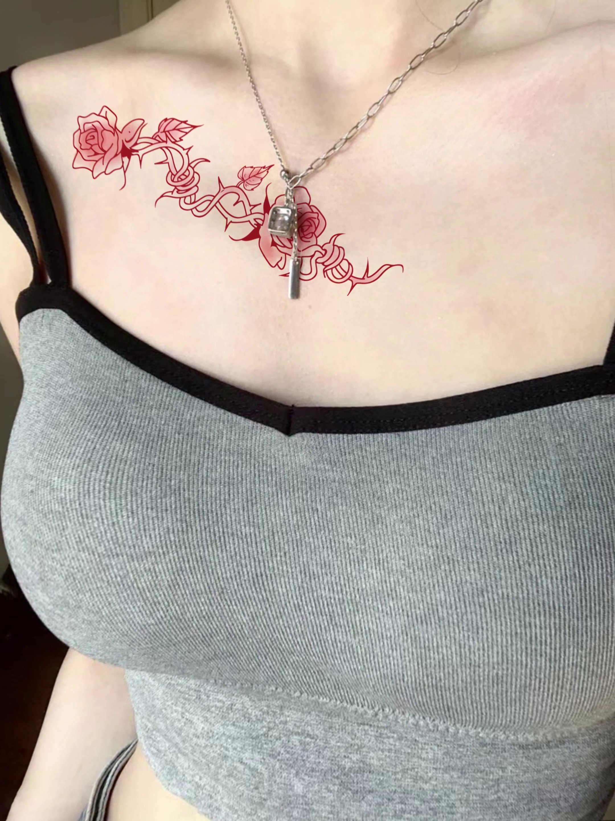 性感红色玫瑰花纹身贴防水持久不掉？9.9元买断全身彩绘自由！_身体彩妆_淘宝美妆网, image size:2160x2880