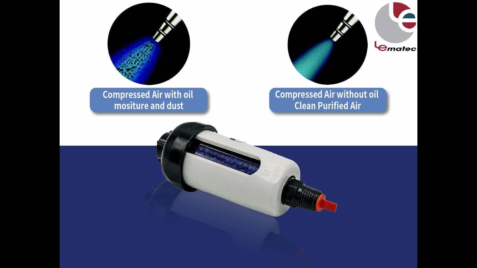 1/4" Air Dryer Filter Removal Compressor For Spray Paint Gun Desiccant Replacement Water Trap