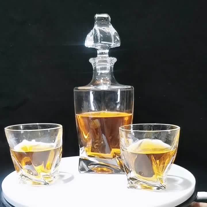 Lead Free Square 26 Oz Crystal Twisted Whiskey Decanter Twisted Whiskey
