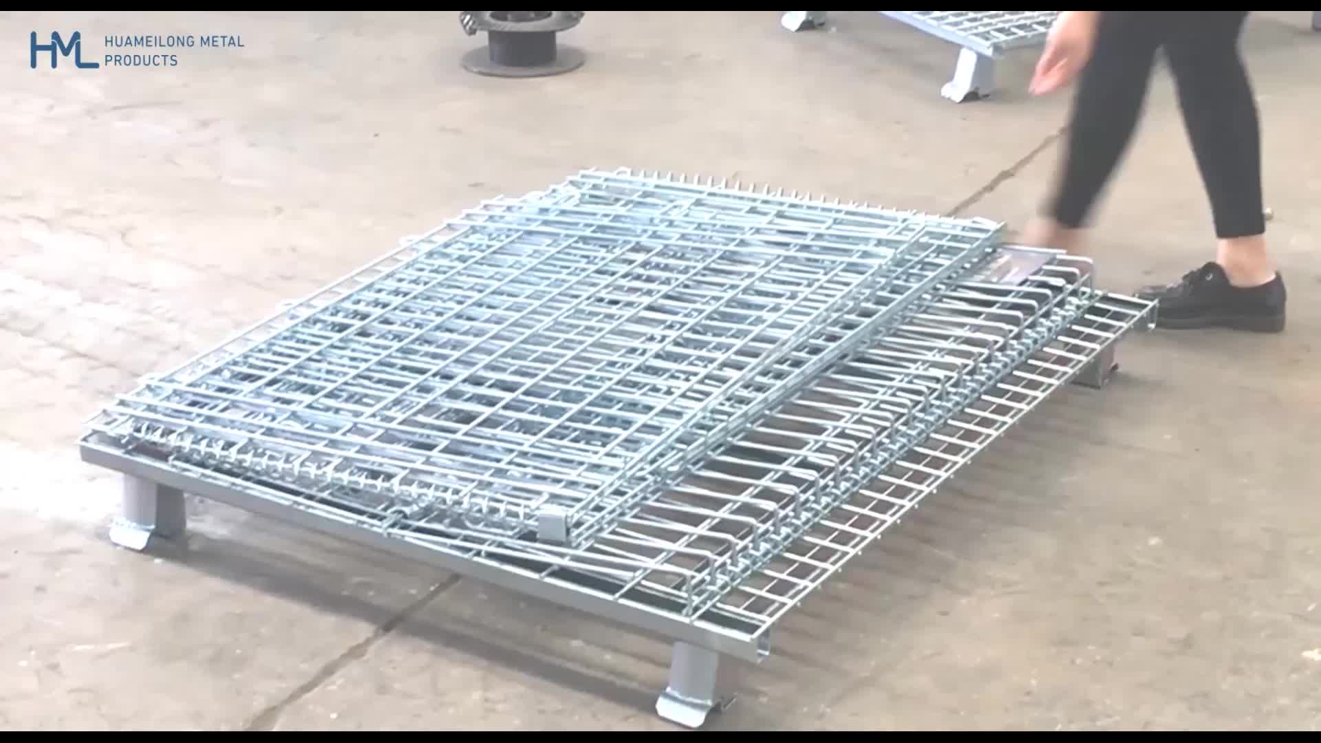 Collapsible Warehouse Storage Mesh Metal Crate Cage Container Buy
