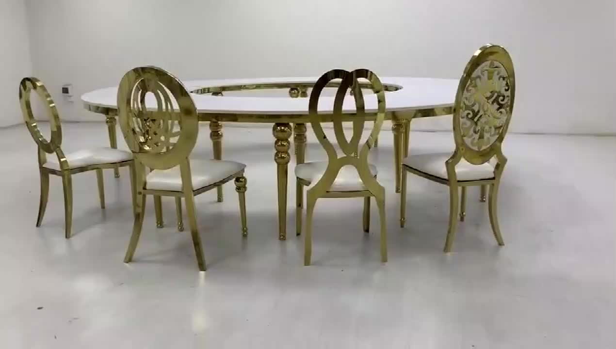 Event Rental Mirror Half Moon Wedding Banquet Dining Table With