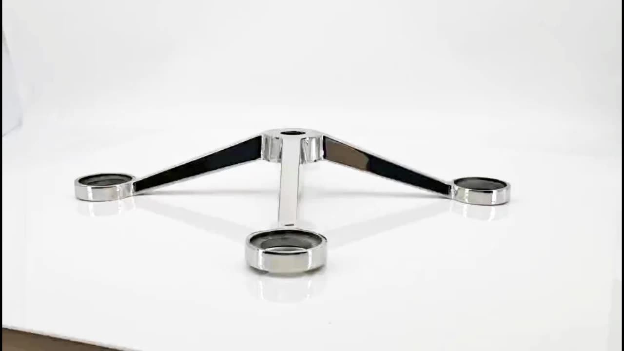 Kaca Spider Fitting Di Gz,4 Kaki Spider Fitting,Stainless Steel Satin