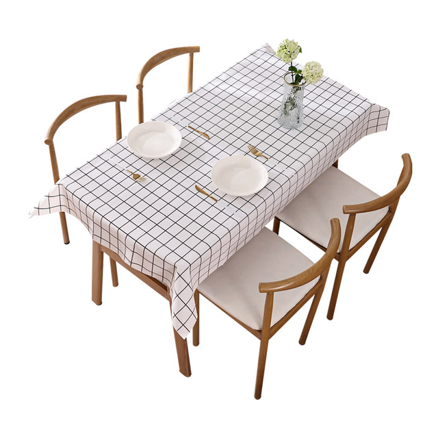 Qianyu ins style French plaid tablecloth picnic 137*90cm waterproof, oil-proof and scalding tablecloth ຮ້ານອາຫານ