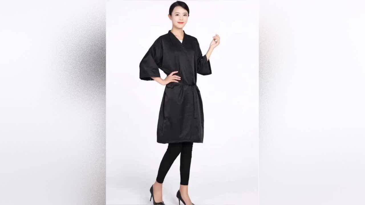 Newest Salon Gown Robe Leaves Pattern Smock Kimono Hairdressing Cape