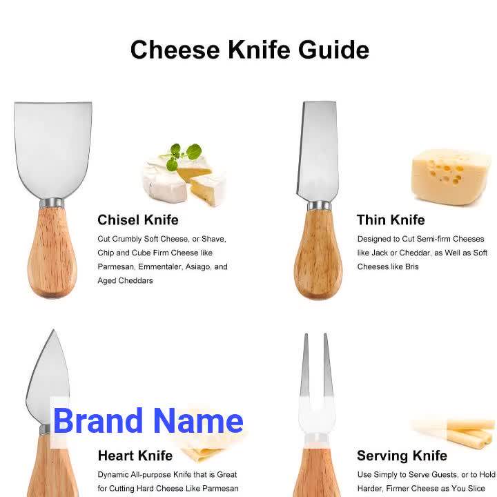 Set Of 4 Pcs Cheese Knives With Wood Handle Steel Stainless Cheese Slicer Cheese Cutter Buy