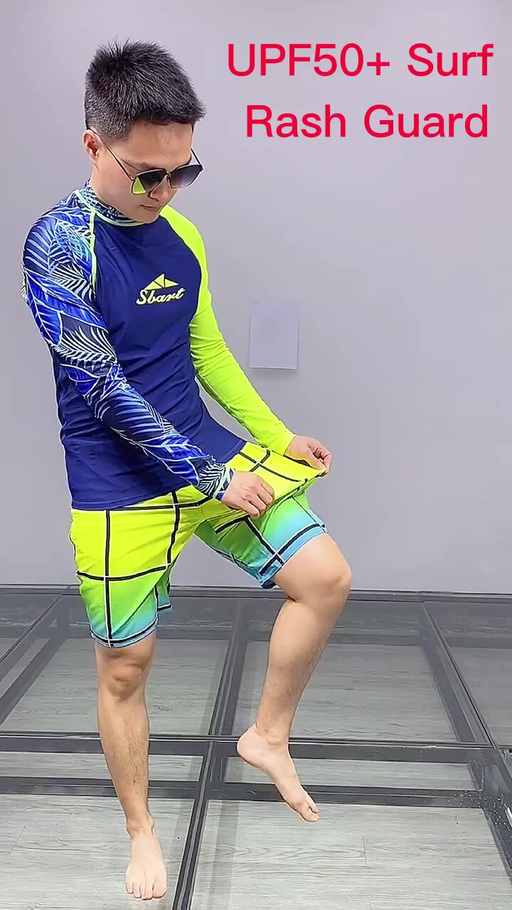 Sbart New Design Sublimation Print Mixed Color Rashguard Swim Shirt