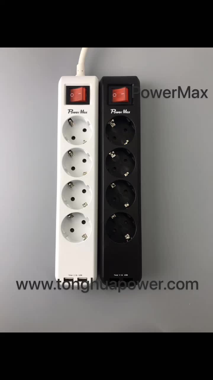 4/6/8 Way European Extension Power Strip/ European Electrical Extension