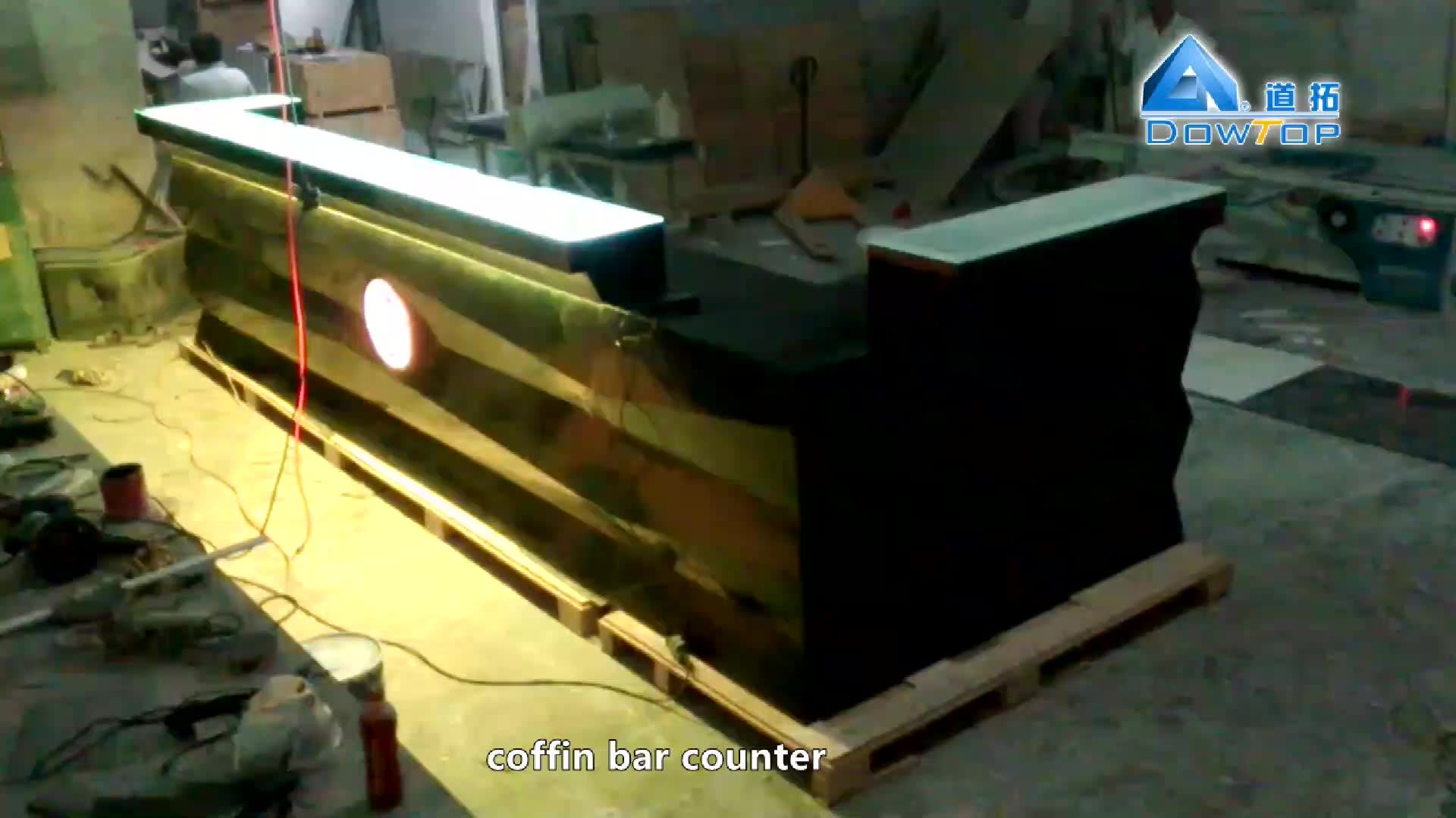 Coffin Bar Design Black Restaurant Reception Nigh Club Wine Bar Counter
