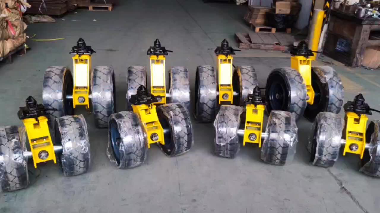 Jl22" 9000kgs For 4pcs Mold On Rubber Container Caster Heavy Duty