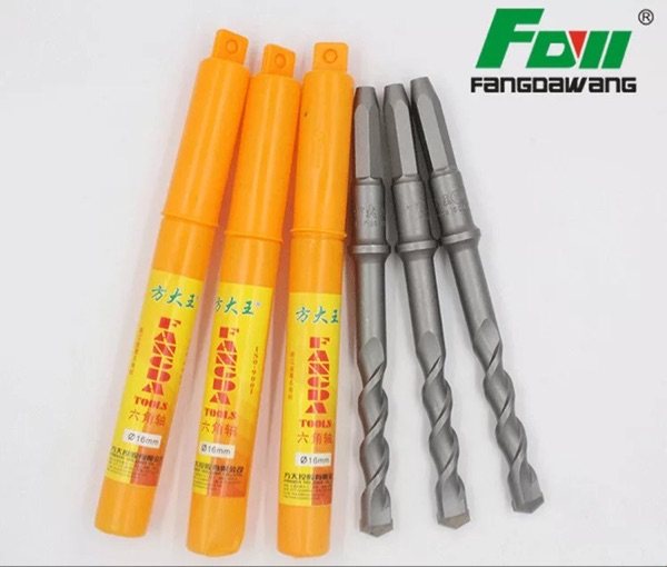 Fang Dawang 38 Electric hammer drill bit tungsten steel Hexagonal drill mixed earth punching drill bit full 30