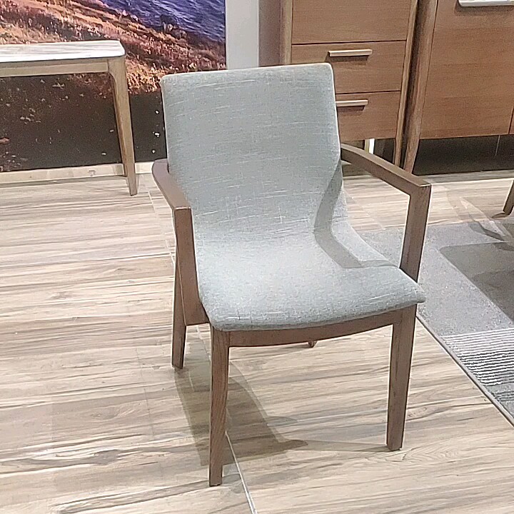 Modern Solid Wood Wishbone Chair Upholstered High Density Foam With Fabric Cover Dining Chair