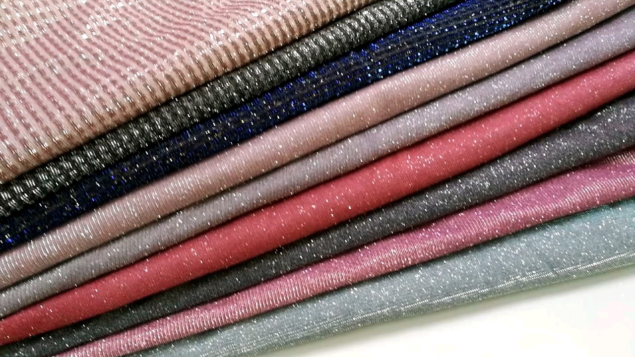 Wholesale glitter knit fabric bonded turkey moonlight fabric two tones