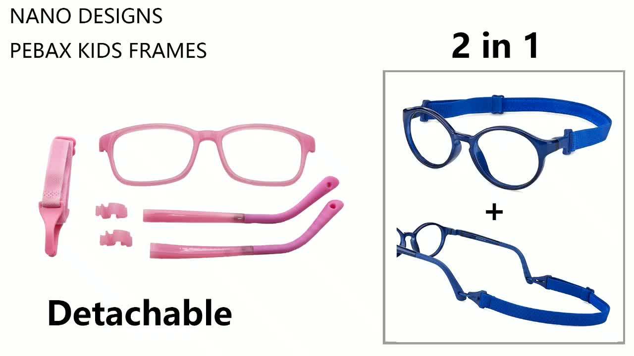 Nano Optical Unbreakable Pebax Elastic Strap Flexible Kids Glasses