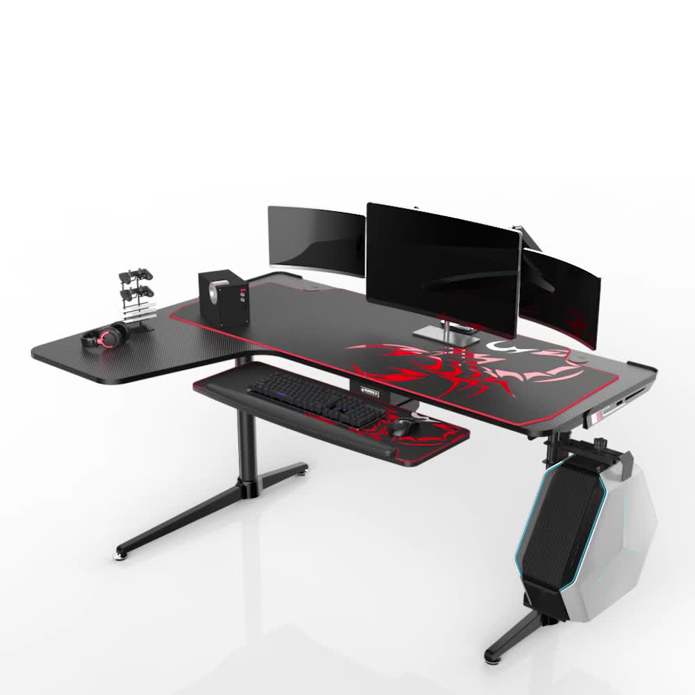 Cheap Large Black L Shaped Office Desktop Computer Gaming Desk Buy
