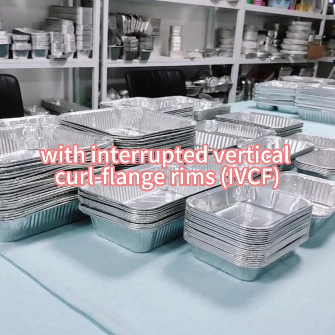 1080ml Disposable Quiche Pans Container Biodegradable Metal Foil Take