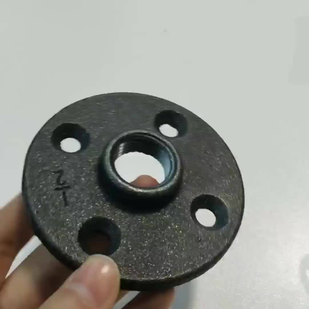 1/2" Cast Iron Floor Flange Industrial Steel Fixed Base Internal