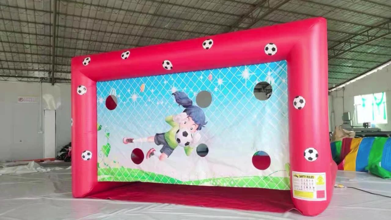 Small Sport Game Inflatable Football Soccer Shooting Targets Goal Pitch