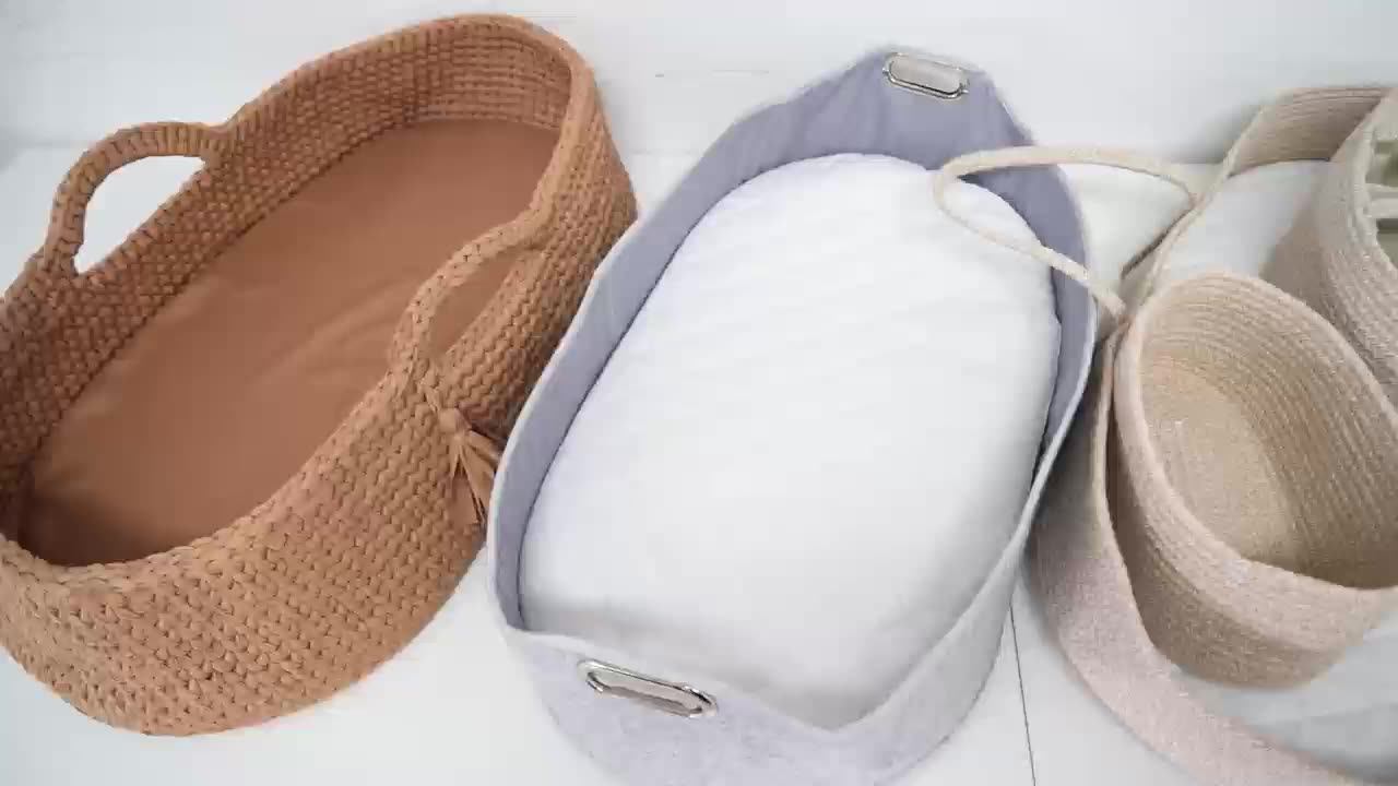 100 Cotton Rope Newborn Moses Basket Changing Basket Rope Woven