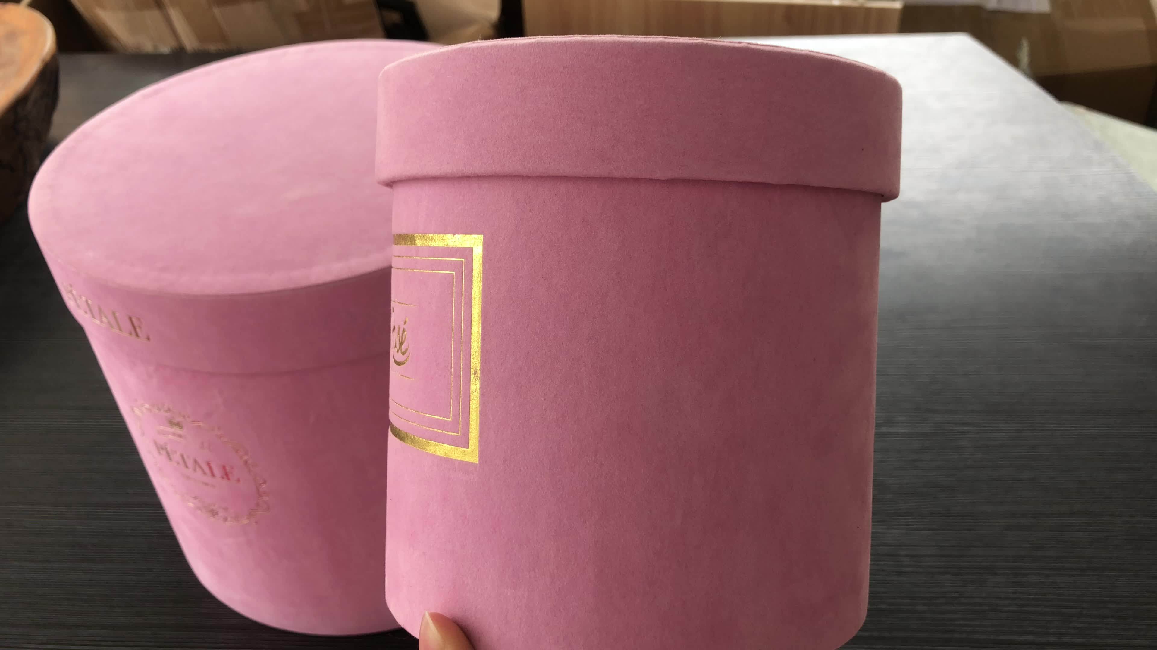 Factory Wholesale Custom Velvet Round Flower Packaging Suede Flower Hat