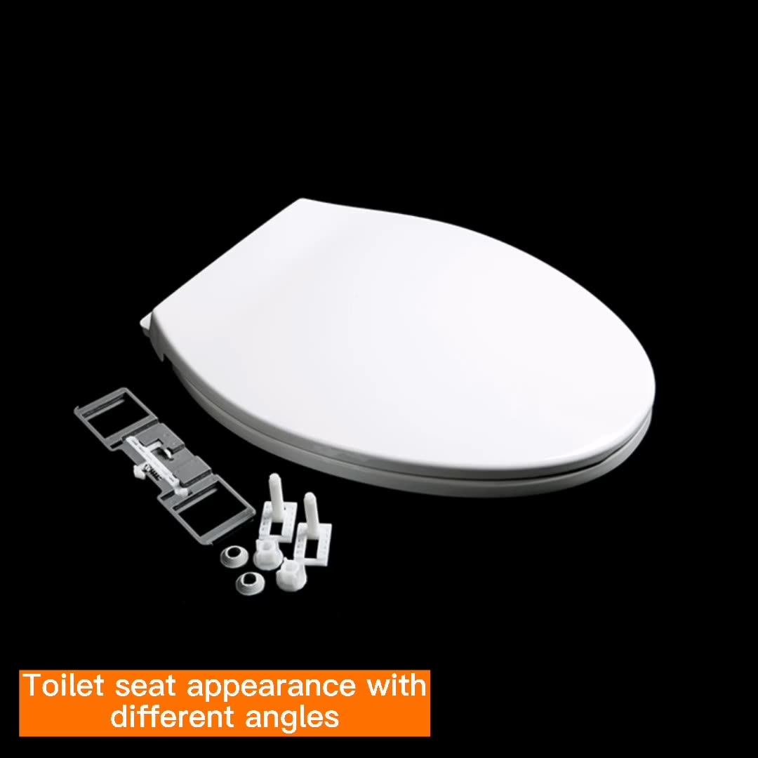 White Plastic Toylet Soft Close Elongated Toilet Seat Bathroom Modern