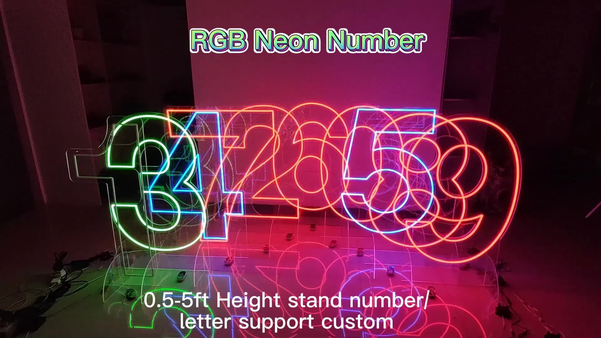 Winbo Personalized 2FT 3FT 4FT 0-9 A_Z Neon Number Letters Custom