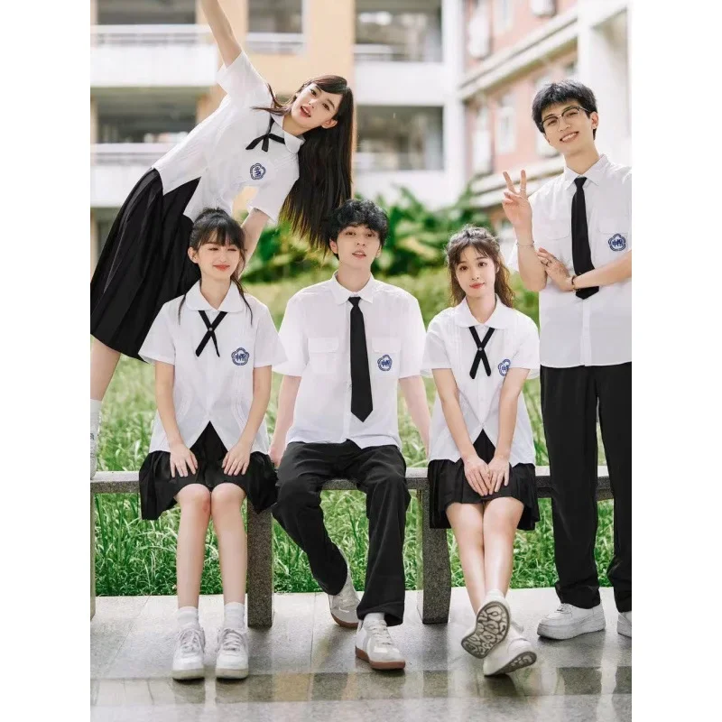 Taiwan School Uniform suit Attached Middle School Student jk Clothing White Shirt Junior High School Student College Graduation Photo Summer Class Clothing