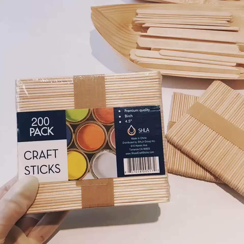 Chinese Birch Custom Wooden Popsicle Sticks Food Grade Popsicle Stick