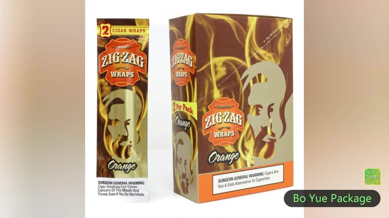 Tobacco Packaging Display Gift Box Three Side Seal Tobacco Bag With Zip