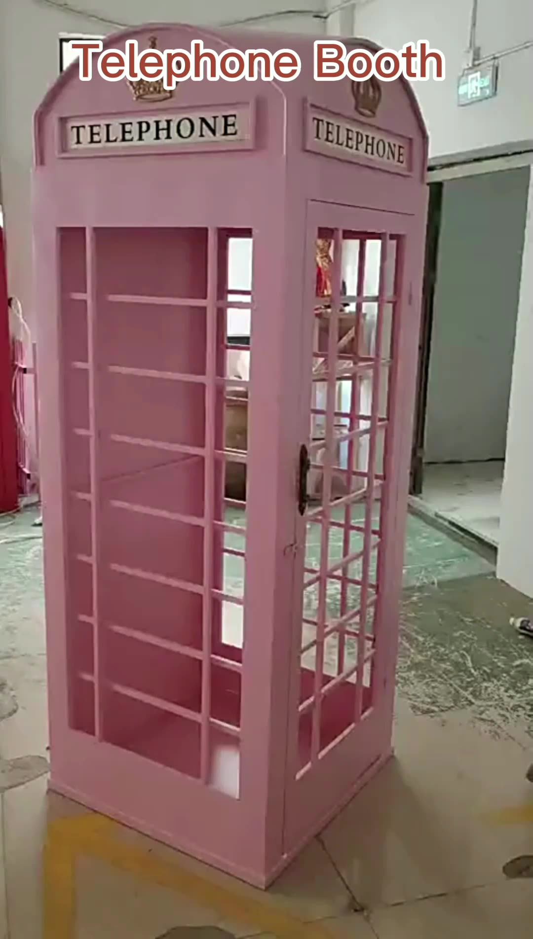 Customize Wedding Event Props Pink Vintage British Birthday Phone Booth