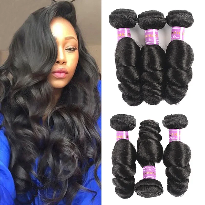 Xuchang real hair wig brazilian loose wave human hair curtain European and American wig