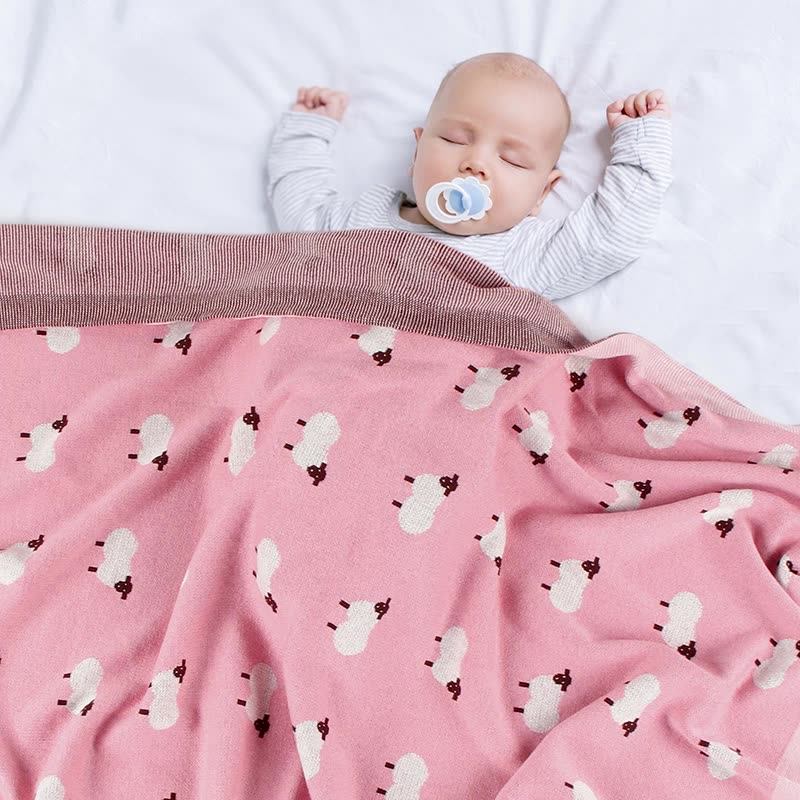 2022 Custom Baby Animal Comfort Knitted Blankets For Newborns Cotton