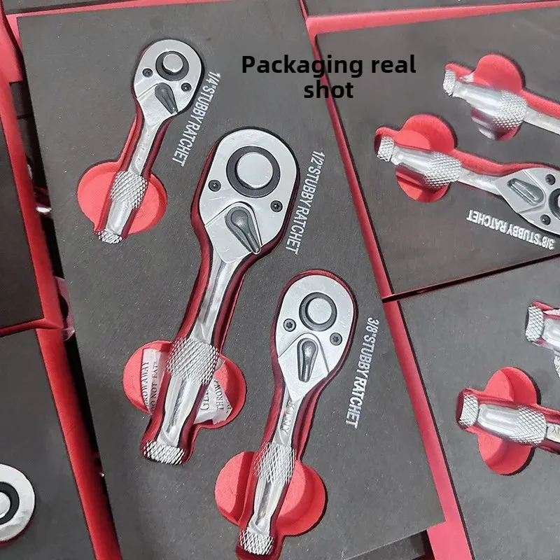 Factory direct short handle radish handle wrench mini ratchet 3-piece set wrench suit 72 teeth big fly small fly