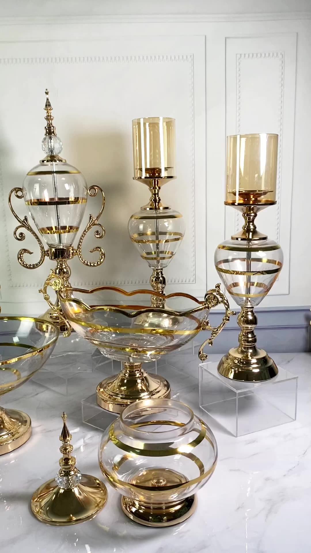 Europe Transparent Phnom Penh Candy Pot With Lid Round Glass Candle