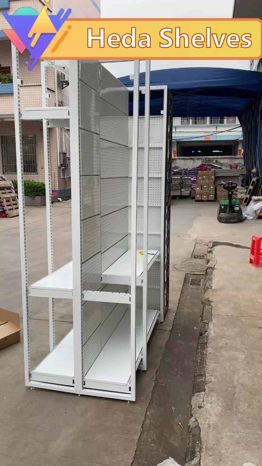 Guangzhou Heda Metal Supermarket Shelves Lozier Gondola Shelving Shelf
