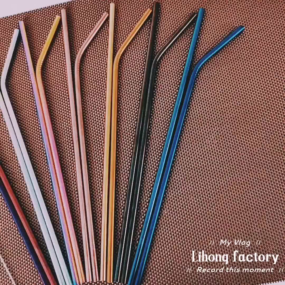 Amazon Hot Sale 304 Stainless Steel Pearl Milk Tea Straw Custom Metal