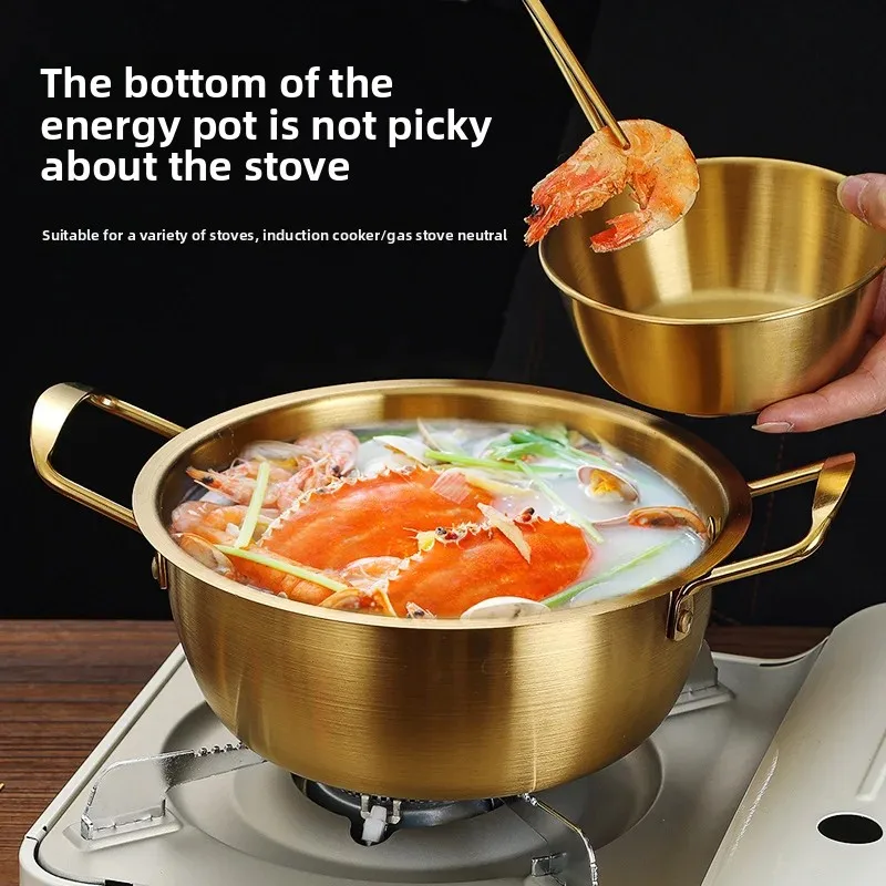 Korean Instant Noodle Pot, Small Cooking Pot, Stainless Steel...